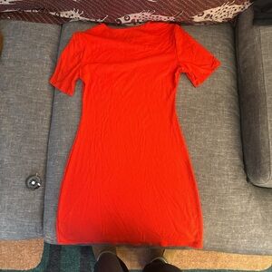 Reformation Red Short Sleeve Dress